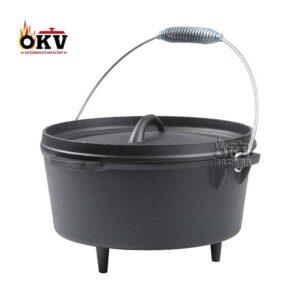 OKV Cookware Set Outdoor Cooking Stove Cast Iron Pot Set Dutch Pot Saucepan Soup Pot