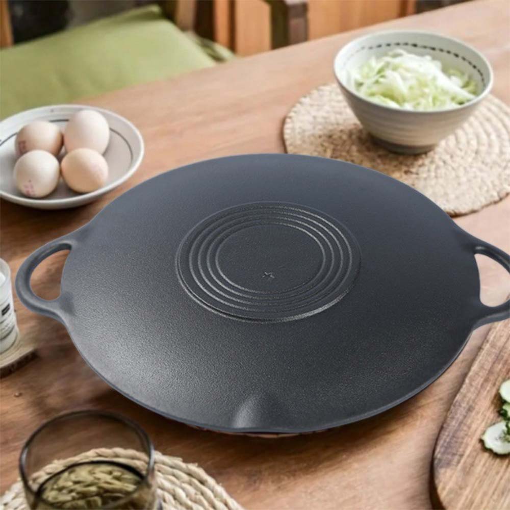 OKV cast iron skillet Grill pan Uncoated Korean outdoor barbecue pan