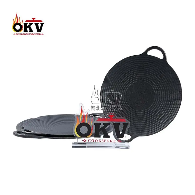 OKV cast iron skillet Grill pan Uncoated Korean outdoor barbecue pan