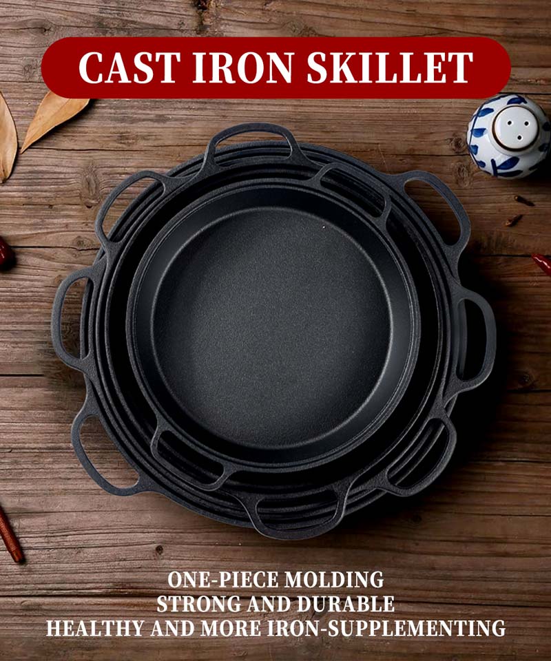 OKV Cast Iron Skillet Pan Household Non-Stick Skillet