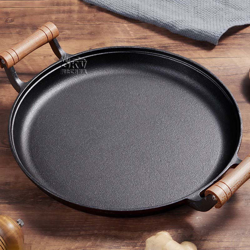 OKV Cast Iron Skillet Uncoated Non-Stick Pancake Pan 15 inch (38cm)