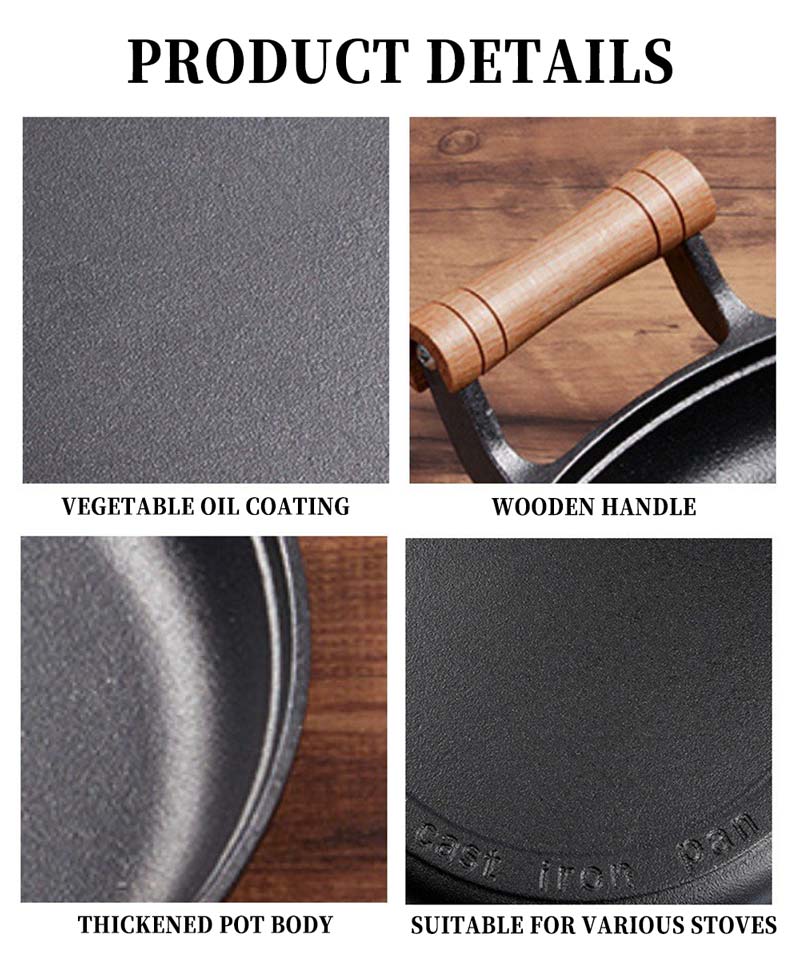 OKV Cast Iron Skillet Uncoated Non-Stick Pancake Pan 15 inch (38cm)