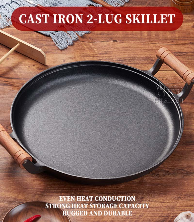 OKV Cast Iron Skillet Uncoated Non-Stick Pancake Pan 15 inch (38cm)