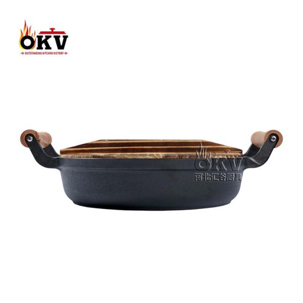 OKV Cast Iron Skillet Uncoated Non-Stick Pancake Pan 15 inch (38cm)