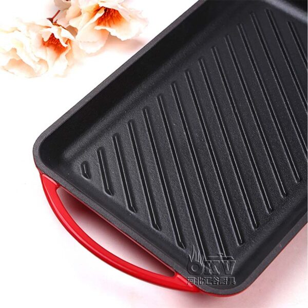 okv cast iron uncoated enamel enamel oblong grill plate Grill fish