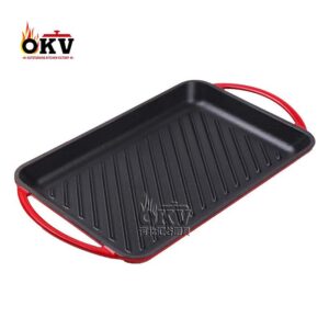 okv cast iron uncoated enamel enamel oblong grill plate Grill fish