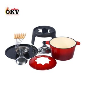 OKV Mini Hot Pot Enamelled Cast Iron Pot Malatang Skewer Hot Pot Set