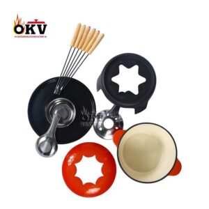 OKV Mini Hot Pot Enamelled Cast Iron Pot Malatang Skewer Hot Pot Set