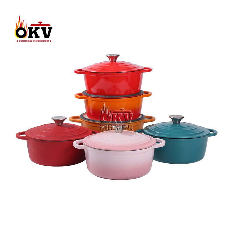 OKV Enameled Cast Iron Pot Two Ears Stew Pot Non-Stick Gift Pot Kitchen Universal Pot 11inch (28cm)