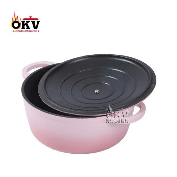 OKV Enameled Cast Iron Pot Two Ears Stew Pot Non-Stick Gift Pot Kitchen Universal Pot 11inch (28cm)