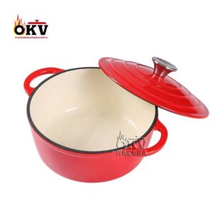 OKV Enameled Cast Iron Pot Two Ears Stew Pot Non-Stick Gift Pot Kitchen Universal Pot 11inch (28cm)